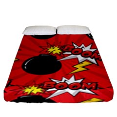 Pop Art Comic Pattern Bomb Boom Explosion Background Fitted Sheet (king Size) by Simbadda