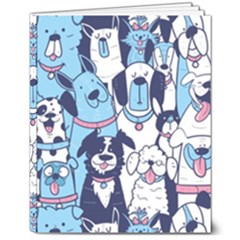 Dogs Seamless Pattern 8  X 10  Hardcover Notebook by Simbadda