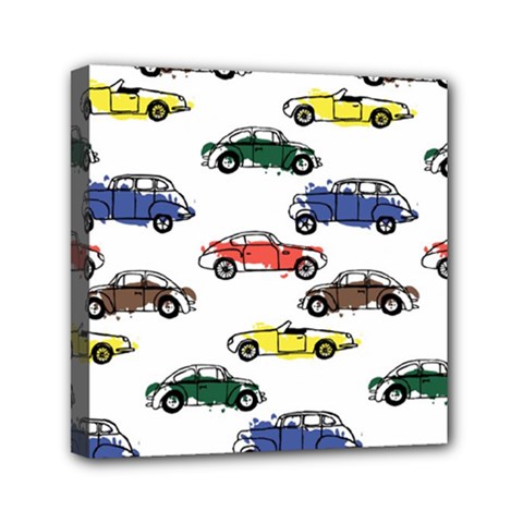 Cars Pattern Mini Canvas 6  X 6  (stretched) by Simbadda