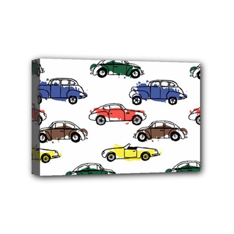 Cars Pattern Mini Canvas 6  X 4  (stretched) by Simbadda