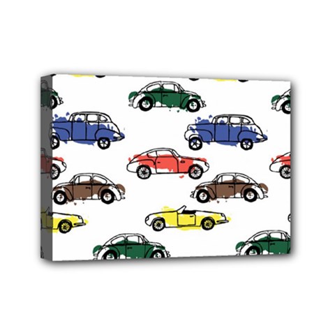 Cars Pattern Mini Canvas 7  X 5  (stretched) by Simbadda