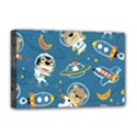 Seamless-pattern-funny-astronaut-outer-space-transportation Deluxe Canvas 18  x 12  (Stretched) View1