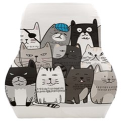 Cute Cat Hand Drawn Cartoon Style Car Seat Back Cushion  by Simbadda