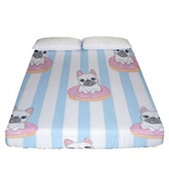 French-bulldog-dog-seamless-pattern Fitted Sheet (california King Size) by Simbadda