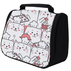Cute-cat-chef-cooking-seamless-pattern-cartoon Full Print Travel Pouch (big) by Simbadda