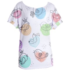 Cartoon-bird-cute-doodle-bird Women s Oversized Tee by Simbadda