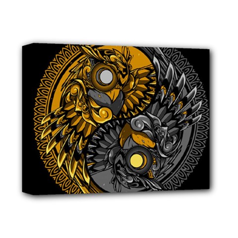 Yin-yang-owl-doodle-ornament-illustration Deluxe Canvas 14  X 11  (stretched) by Simbadda