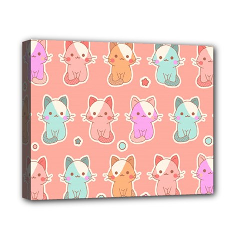 Cute-kawaii-kittens-seamless-pattern Canvas 10  X 8  (stretched) by Simbadda