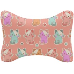 Cute-kawaii-kittens-seamless-pattern Seat Head Rest Cushion by Simbadda