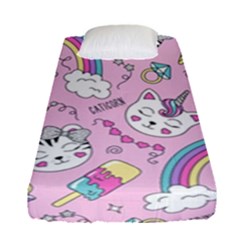 Beautiful-cute-animals-pattern-pink Fitted Sheet (single Size) by Simbadda