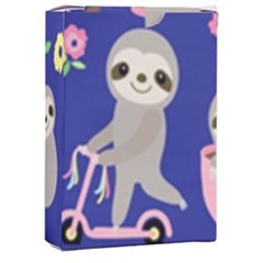 Hand-drawn-cute-sloth-pattern-background Playing Cards Single Design (rectangle) With Custom Box by Simbadda