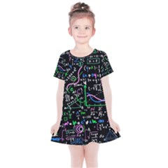 Math-linear-mathematics-education-circle-background Kids  Simple Cotton Dress by Simbadda
