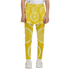 Lemon-fruits-slice-seamless-pattern Kids  Skirted Pants by Simbadda