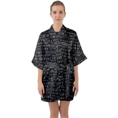 Math-equations-formulas-pattern Half Sleeve Satin Kimono  by Simbadda