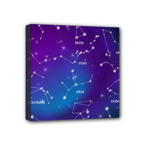 Realistic-night-sky-poster-with-constellations Mini Canvas 4  X 4  (stretched) by Simbadda