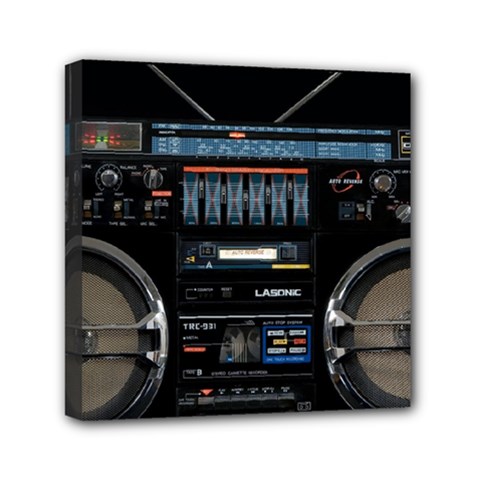 Vintage Radio Mini Canvas 6  X 6  (stretched) by Proyonanggan