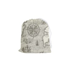 Vintage World Map Antique Drawstring Pouch (small) by Proyonanggan