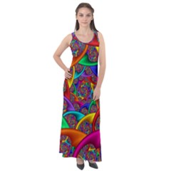 Color Spiral Sleeveless Velour Maxi Dress by Proyonanggan