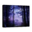 Moonlit A Forest At Night With A Full Moon Canvas 14  x 11  (Stretched) View1