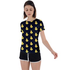 Rubber Duck Back Circle Cutout Sports Tee by Valentinaart