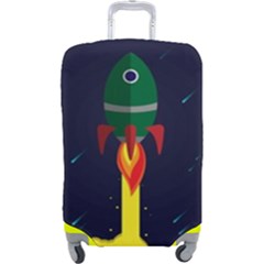 Rocket Halftone Astrology Astronaut Luggage Cover (large) by Bangk1t