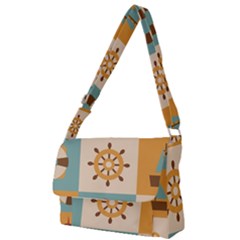 Nautical Elements Collection Full Print Messenger Bag (s) by Bangk1t
