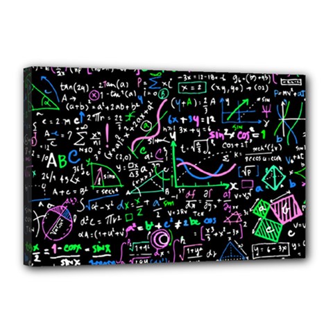 Math Linear Mathematics Education Circle Background Canvas 18  X 12  (stretched) by Bangk1t