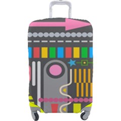 Pattern Geometric Abstract Colorful Arrow Line Circle Triangle Luggage Cover (large) by Bangk1t