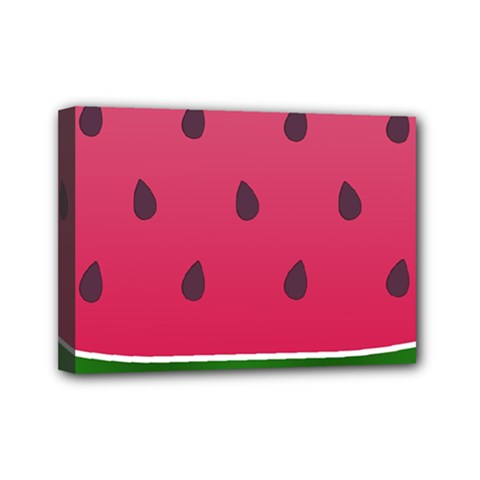 Watermelon Fruit Summer Red Fresh Food Healthy Mini Canvas 7  X 5  (stretched) by pakminggu