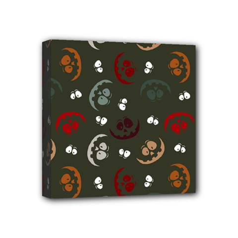 Art Halloween Pattern Creepy Design Digital Papers Mini Canvas 4  X 4  (stretched) by pakminggu