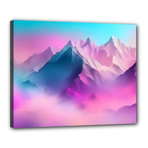Landscape Mountain Colorful Nature Canvas 20  X 16  (stretched) by Ravend
