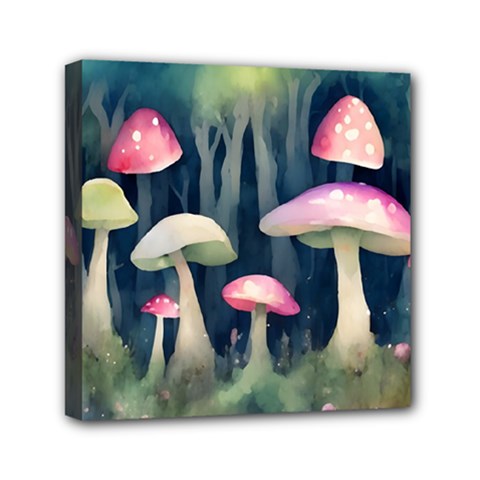 Mushroom Fungus Mini Canvas 6  X 6  (stretched) by Ravend