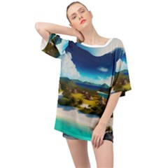 Beach Island Nature Oversized Chiffon Top by Ravend