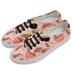 Japanese Street Food Soba Noodle In Bowl Pattern Women s Classic Low Top Sneakers by Grandong