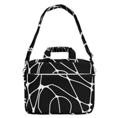 Mazipoodles Neuro Art - Black White Macbook Pro 16  Shoulder Laptop Bag by Mazipoodles