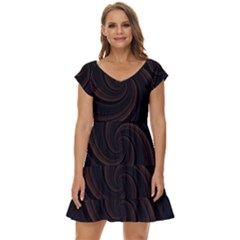 Wave Curves Abstract Art Backdrop Short Sleeve Tiered Mini Dress by Grandong