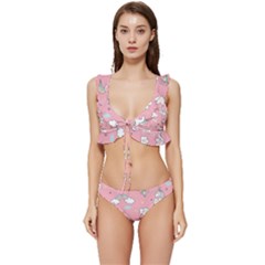 Cute-unicorn-seamless-pattern Low Cut Ruffle Edge Bikini Set by pakminggu