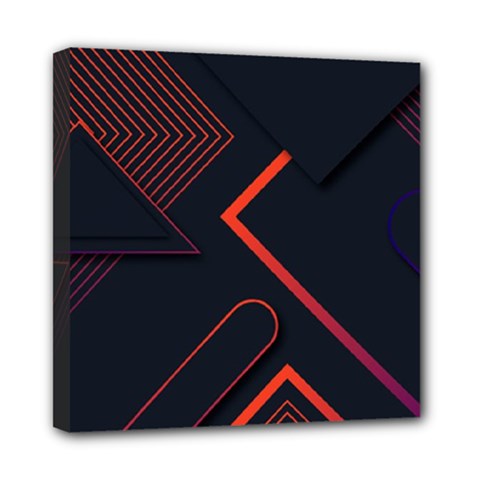 Gradient-geometric-shapes-dark-background-design Mini Canvas 8  X 8  (stretched) by pakminggu
