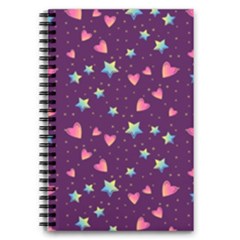 Colorful-stars-hearts-seamless-vector-pattern 5 5  X 8 5  Notebook by pakminggu