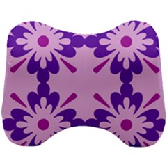 Pink And Purple Flowers Pattern Head Support Cushion by shoopshirt