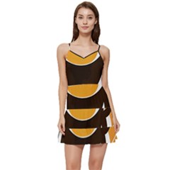 Coffee Tea Cappuccino Short Frill Dress by uniart180623