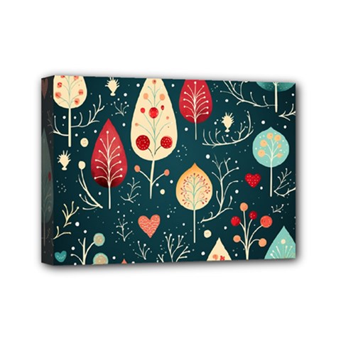 Christmas Tree Pattern Mini Canvas 7  X 5  (stretched) by pakminggu