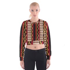 Textile Pattern Abstract Fabric Cropped Sweatshirt by pakminggu