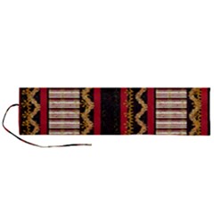 Textile Pattern Abstract Fabric Roll Up Canvas Pencil Holder (l) by pakminggu