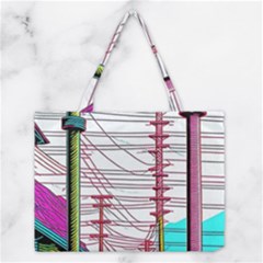 Poles Wires Medium Tote Bag by uniart180623