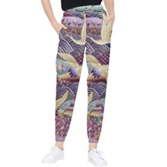 Textile-fabric-cloth-pattern Women s Tapered Pants by Bedest