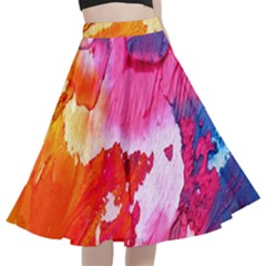 Colorful-100 A-line Full Circle Midi Skirt With Pocket by nateshop
