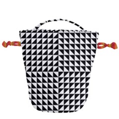Optical-illusion-illusion-black Drawstring Bucket Bag by Bedest