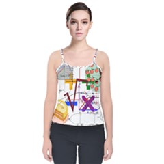 Mathematics Formula Physics School Velvet Spaghetti Strap Top by Bedest
