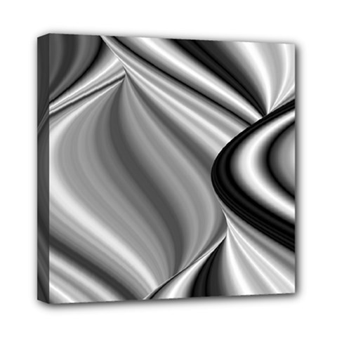 Waves-black-and-white-modern Mini Canvas 8  X 8  (stretched) by Bedest